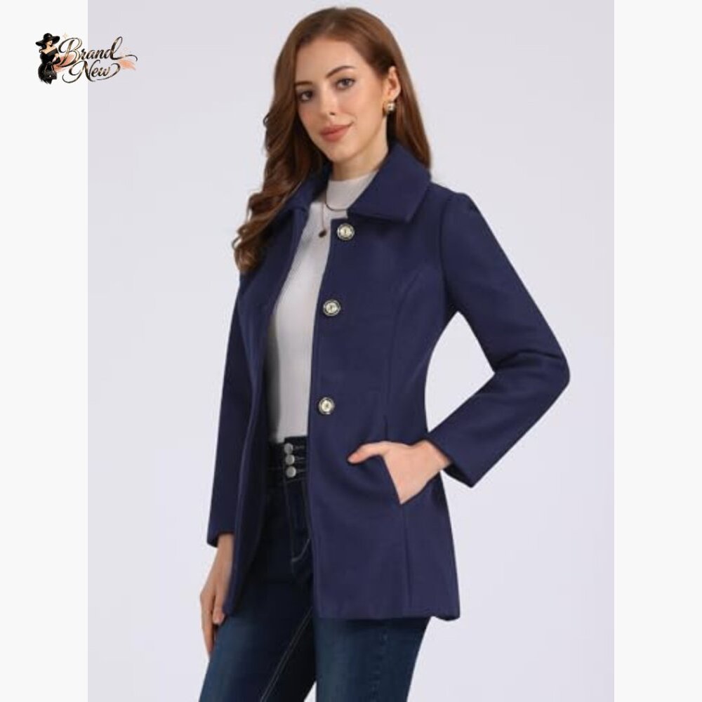 Polyester Fully Lined Overcoat with Turn-Down Col… - image 2